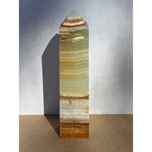 Over 5” Tall Green Banded Onyx Tower